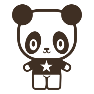 Young Star Panda Decal (Brown)